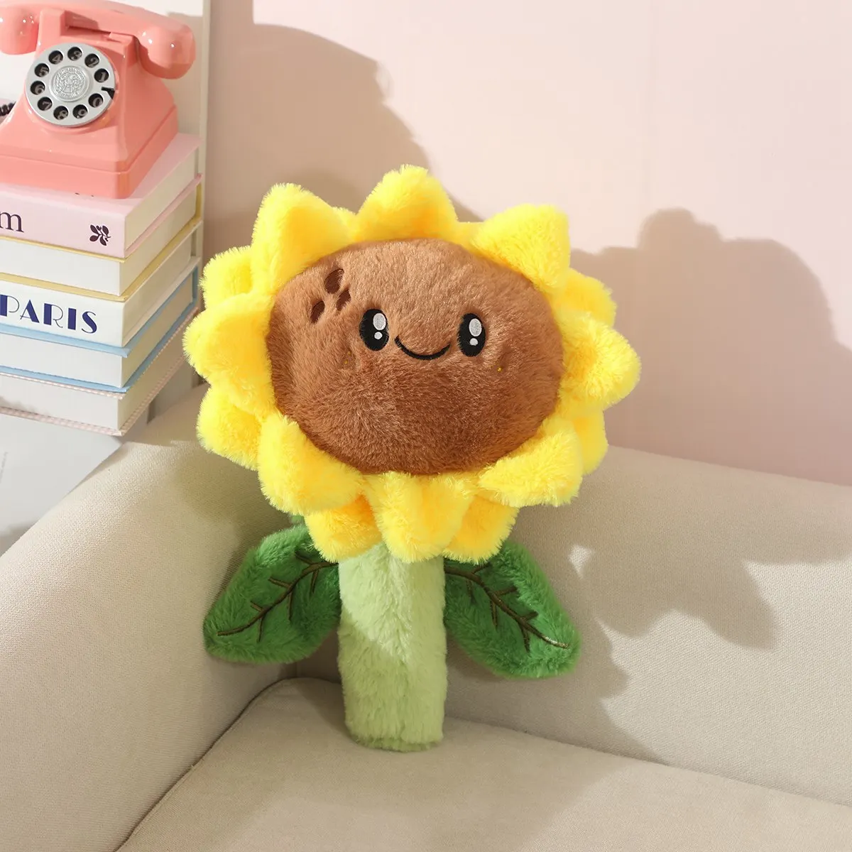 35cm/43cm 해바라기 플러시 장난감 부드럽고 귀여운 박제 꽃 여자 친구를위한 행복한 얼굴 생일 장난감 발렌타인 데이 선물 홈