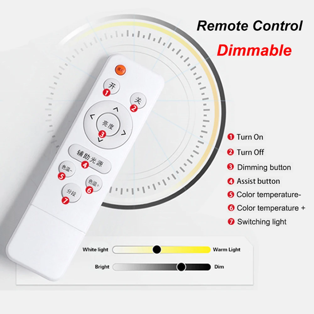 Led Panel Lights Ceiling Lights Led Panel Board Dimmable Remote Control Round Module Replacement Panel Led Lamp 60W 72W 80W 100W 5