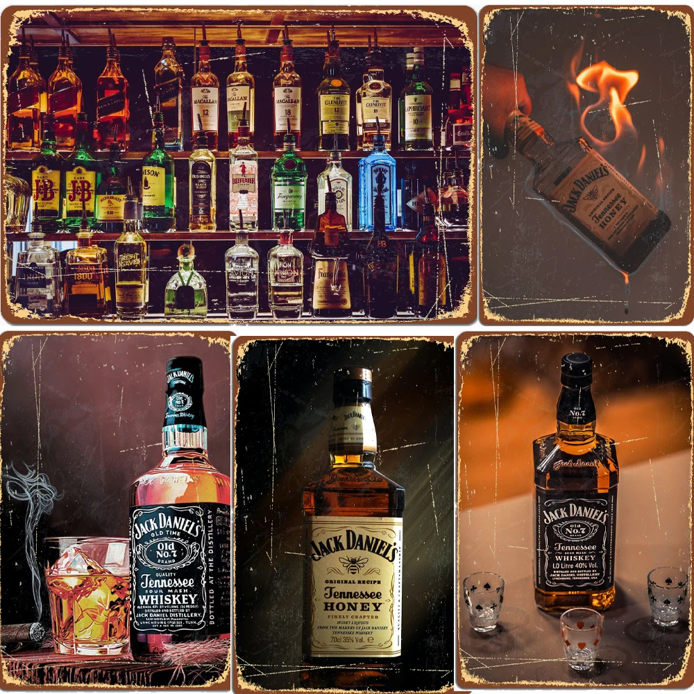 

Retro Cold Wine Beer Plaque Whiskey Metal Tin Signs Painting Poster Vintage Wall Art Sticker Pub Bar Home Casino Decor