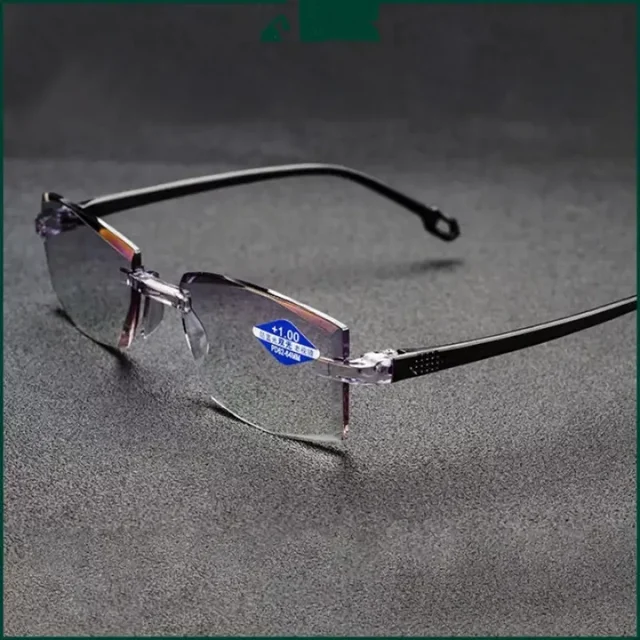 Intelligent Zoom Anti-blue Light Reading Glasses Frameless Cutting Edge Presbyopic Glasses Men and Women Presbyopic Glasses