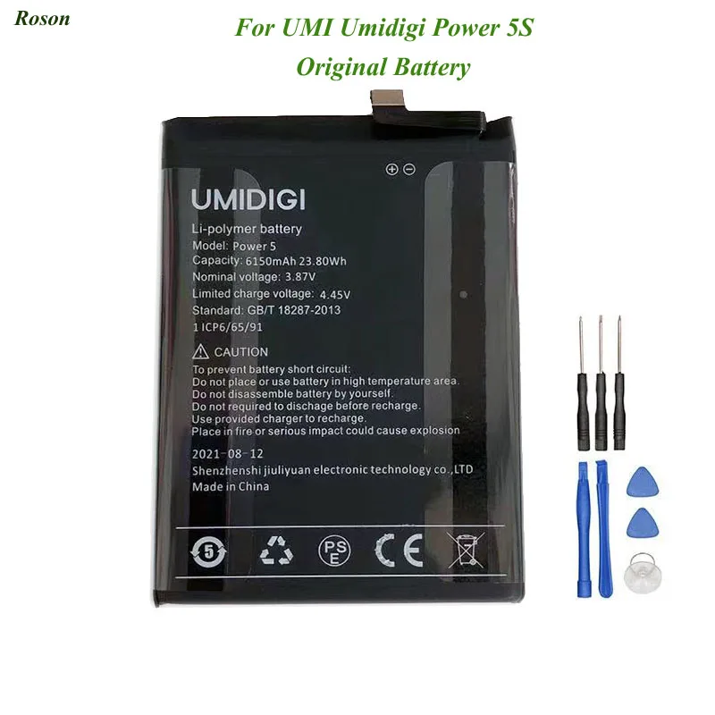 Roson For UMI Umidigi Power 5S Battery 6150mAh 100% New Replacement Parts Phone Accessory Accumulators+Tools