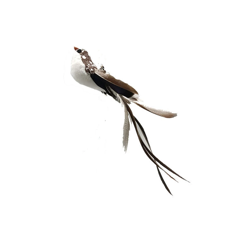 Suction Cup Simulation Bird Interactive Cat Toy Detachable Replacement Feather Bird for Kitten Teaser Play Chase Cat Stick Toys 