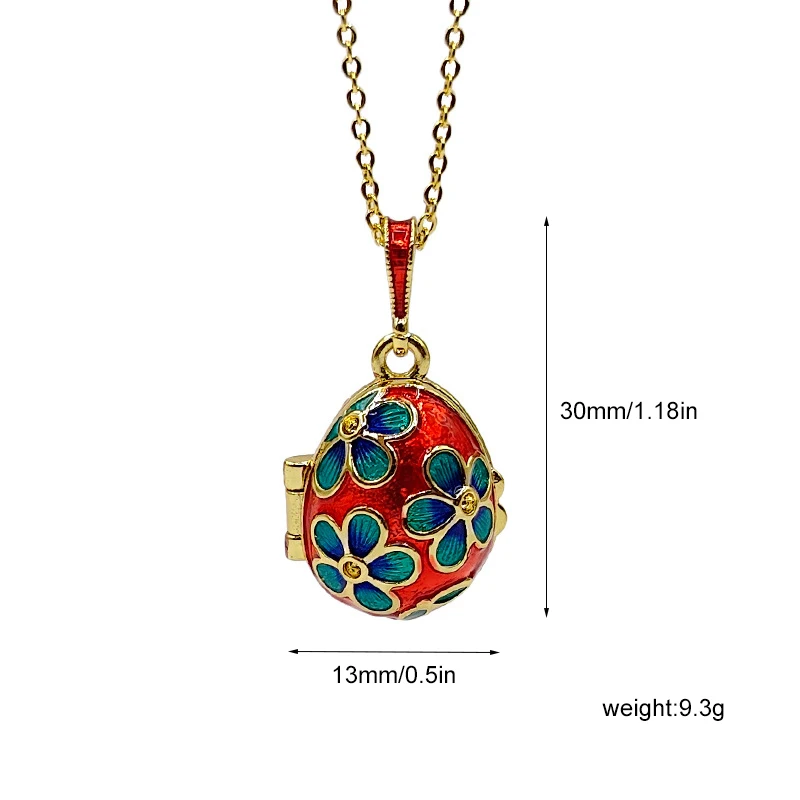 Style Vintage Pendentif œuf Fabergé Rouge Et Blanc - Cristaux Et