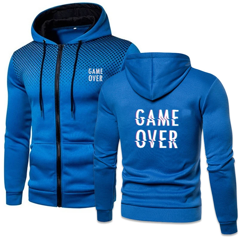 Hoodies Men Printed Hooded Sweatshirt Casual Autumn Winter Men Clothing Zip Hoodie Sweater