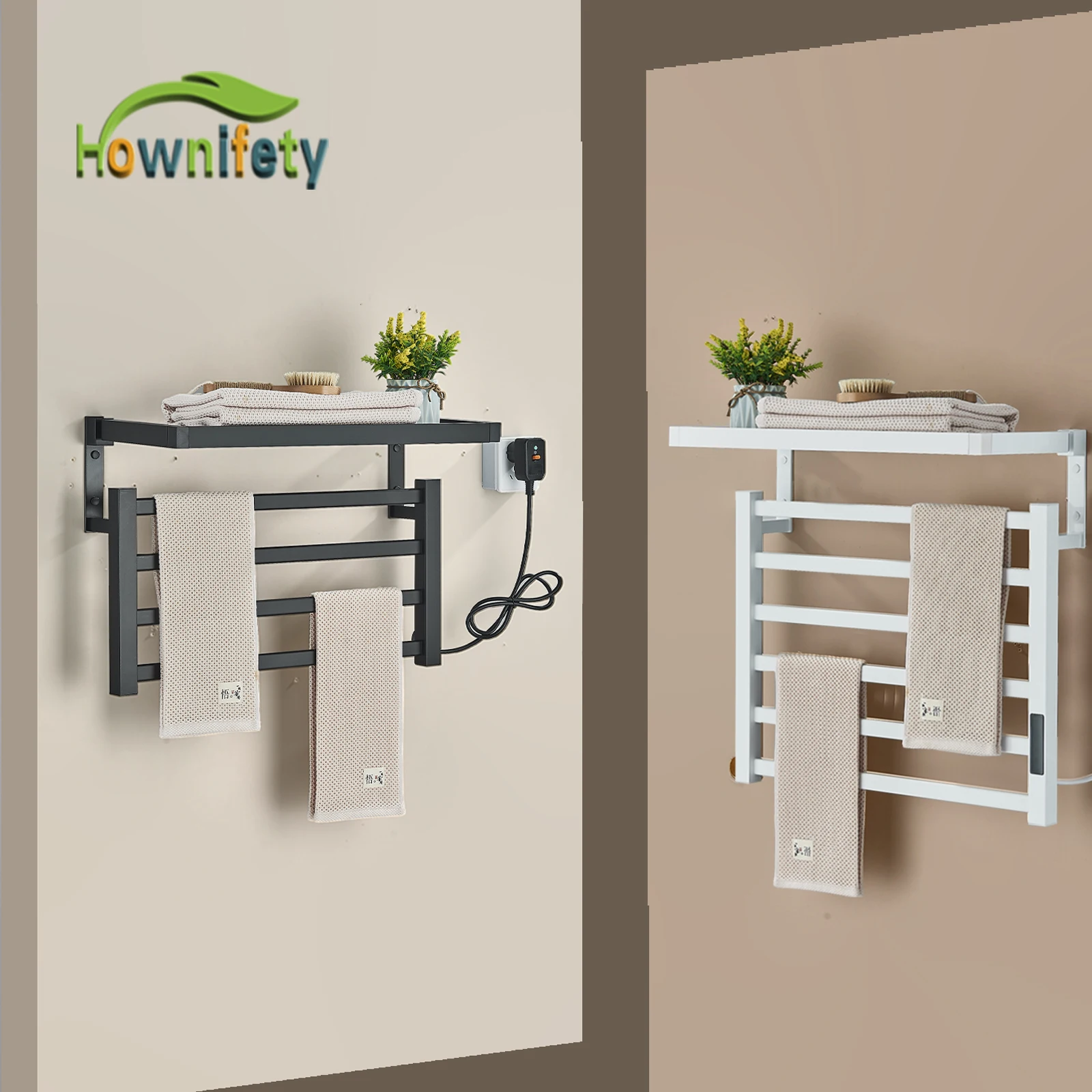 Bathroom Electric Towel Rack Thermostatic Heating Touch Digital Display Waterproof IPX4 Dry Heater Aluminum Alloy electric towel rack