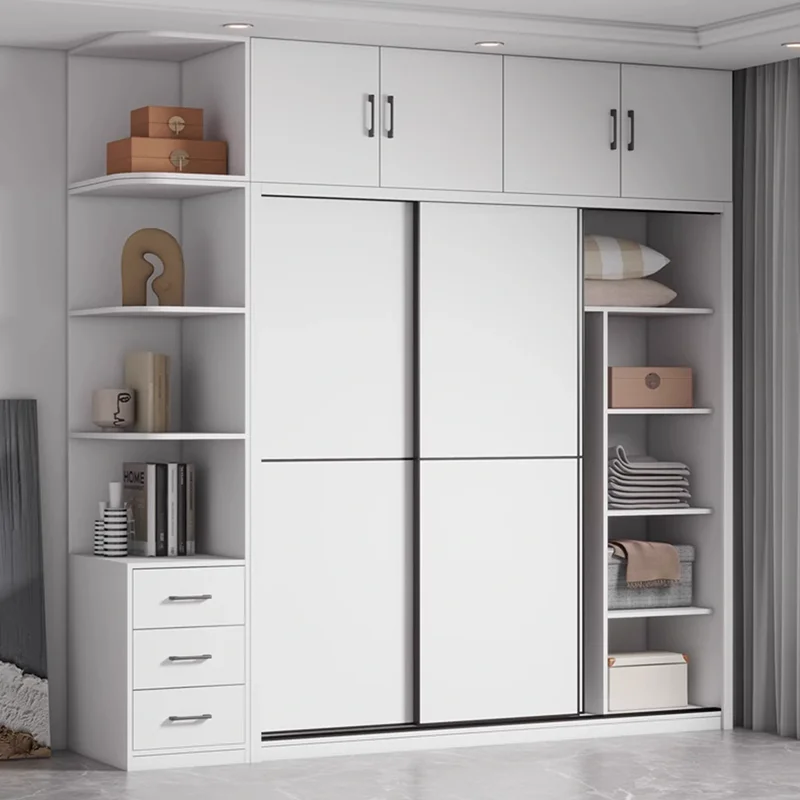 

Partitions Wooden Closet Nordic Open Space Saving Minimalist Bedroom Wardrobe Makeup Exterior Shelf Guarda Roupa Home Furniture