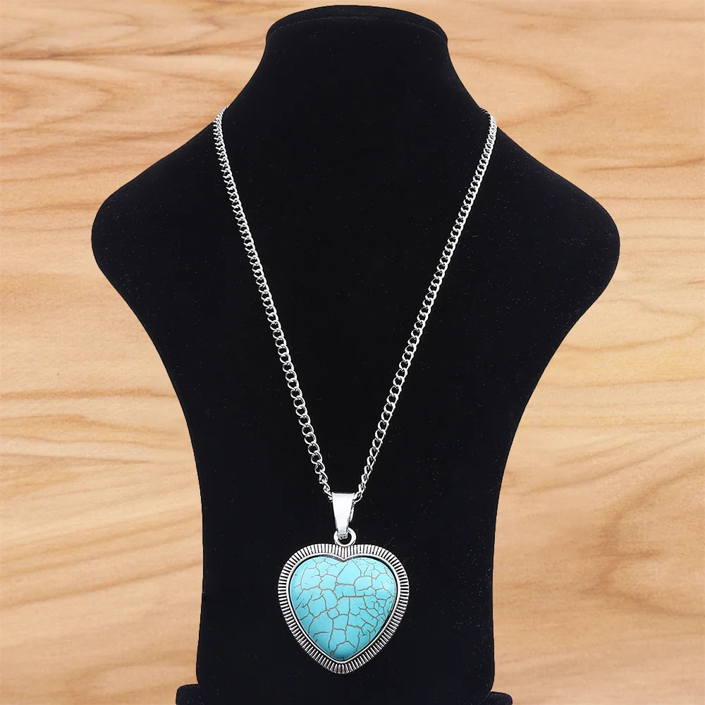 

Искусственные подвески в форме сердца с искусственным камнем, подвески на длинной цепочке, ожерелье Lagenlook, 20 дюймов, для женщин и мужчин, подарок