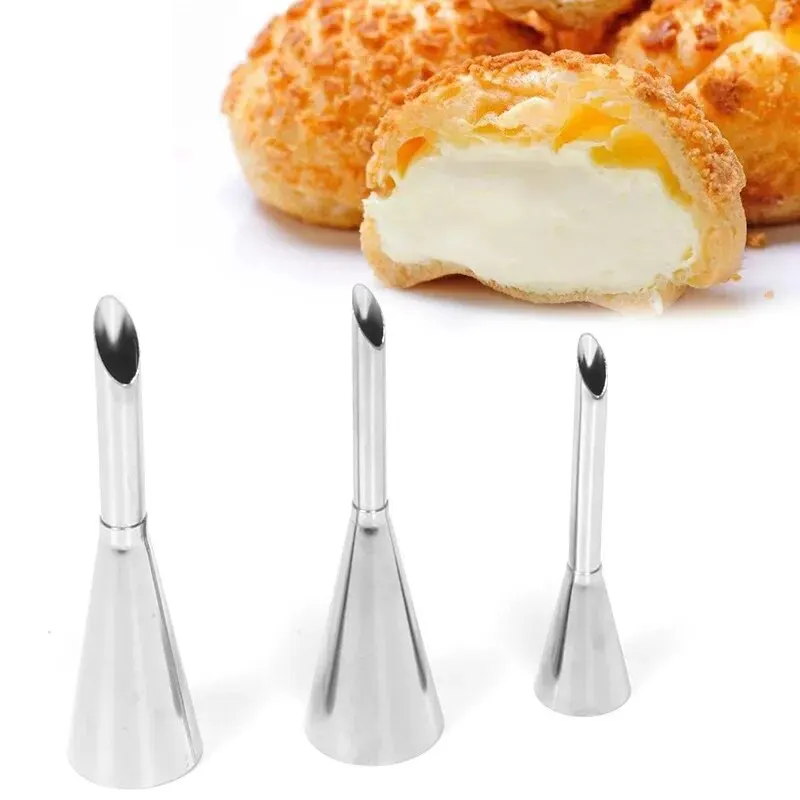 Premium Stainless Steel Puff Cream Flower Squeezer Pastry Baking Nozzle Set