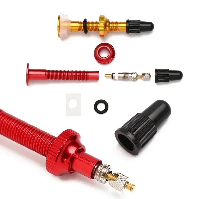 Tubeless Presta Valves 2PCS stem 40/60mm Aluminum Road/MTB bike Air Valve Stem Core Removable Trye Nozzle Bike Part