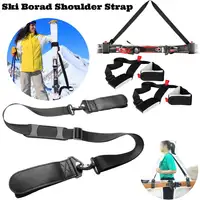 Nylon Skiing Pole Shoulder Hand Carrier Lash Handle Straps Adjustable Buck Hook Loop Protecting Black Nylon Ski Handle Strap Bag 1