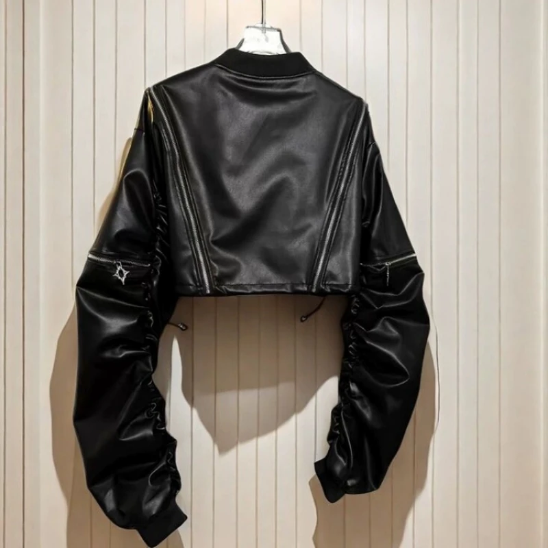 grunge leather jacket y2k 短丈　古着 grunge leather jacket y2k 短丈古着