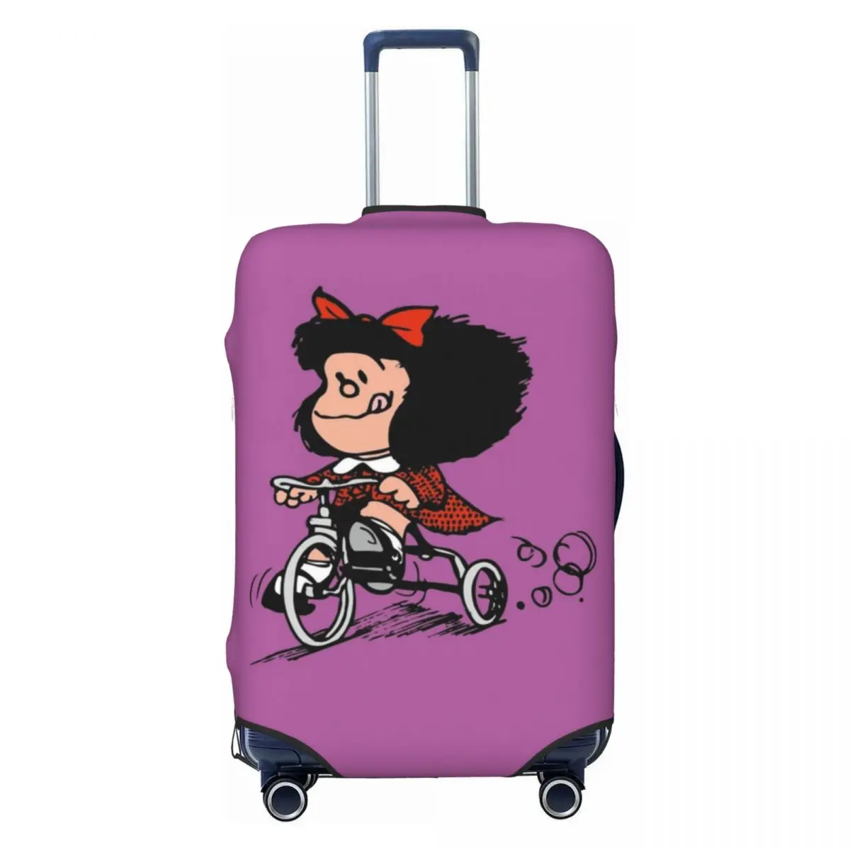 Funny Mafalda Suitcase Cover Cartoon Business Cruise Trip Protector Holiday Strectch Luggage Accesories 2