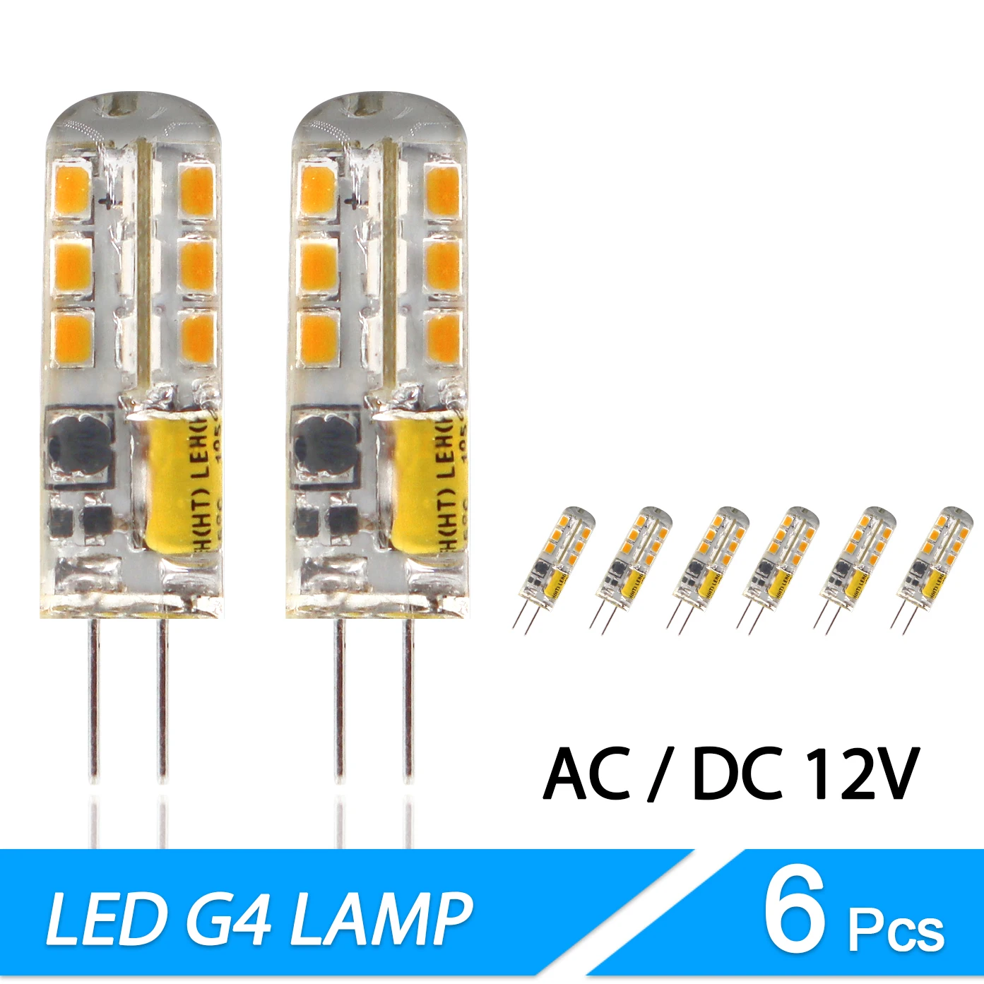 6개 미니 G4 LED 램프 4W LED 전구 AC DC 12V 캔들 라이트 30W 40W SMD 라이트 대체 실리콘 램프 ...