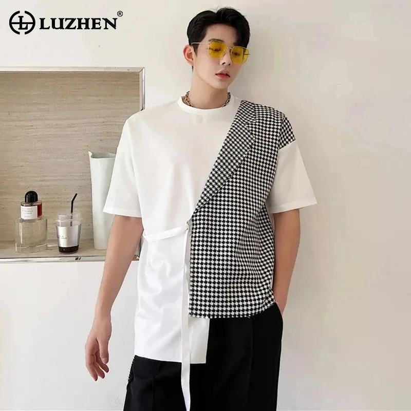 

LUZHEN 2024, модный элегантный цвет, искусственный дизайн для мужчин, летние модные топы в стиле High Street LZ2656