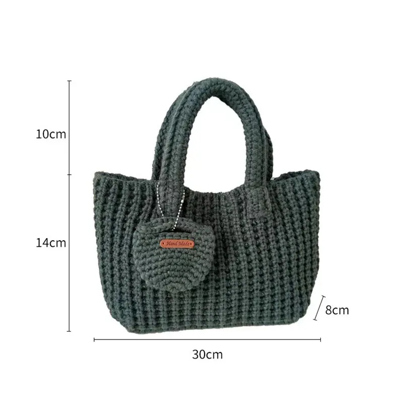 Korean retro handmade crochet bag - front view