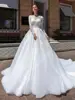 Long Sleeves Women Wedding Dresses 2024 High Quality Satin Surface Prom Gowns New Mopping Length Vestidos De Novias Customized 4