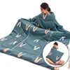 Multifunctional car pillow is covered with sleeves and can be worn on sofa legs to keep warm and prevent kicking. 4