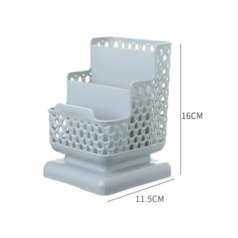 Plastic Pen Holder Desk Storage Box Pencil Tray School Office Stationery Supplies Desktop Accessories Organizer Student Gift
