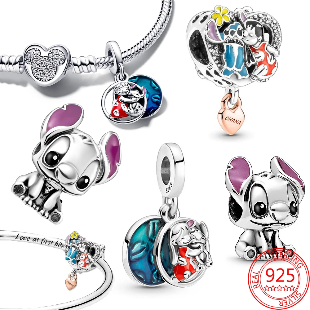 Disney Lilo and Stitch Charm, Sterling silver