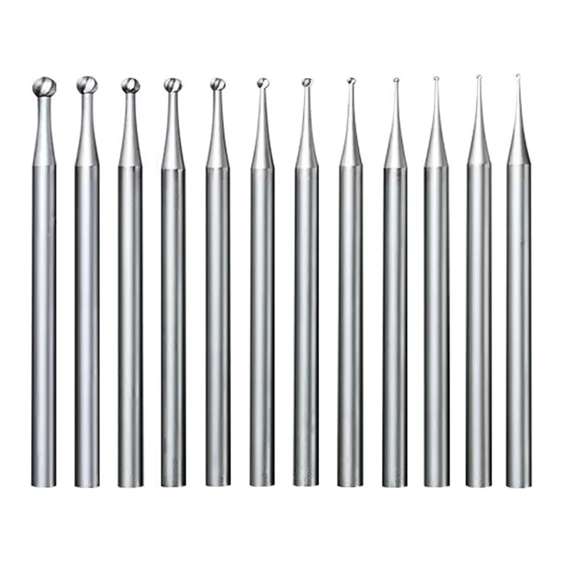 Round Shape Ball Burr Set 12Pcs-3/32Inch Shank for Jewelry Making Engraving Bits jewelry making tools
