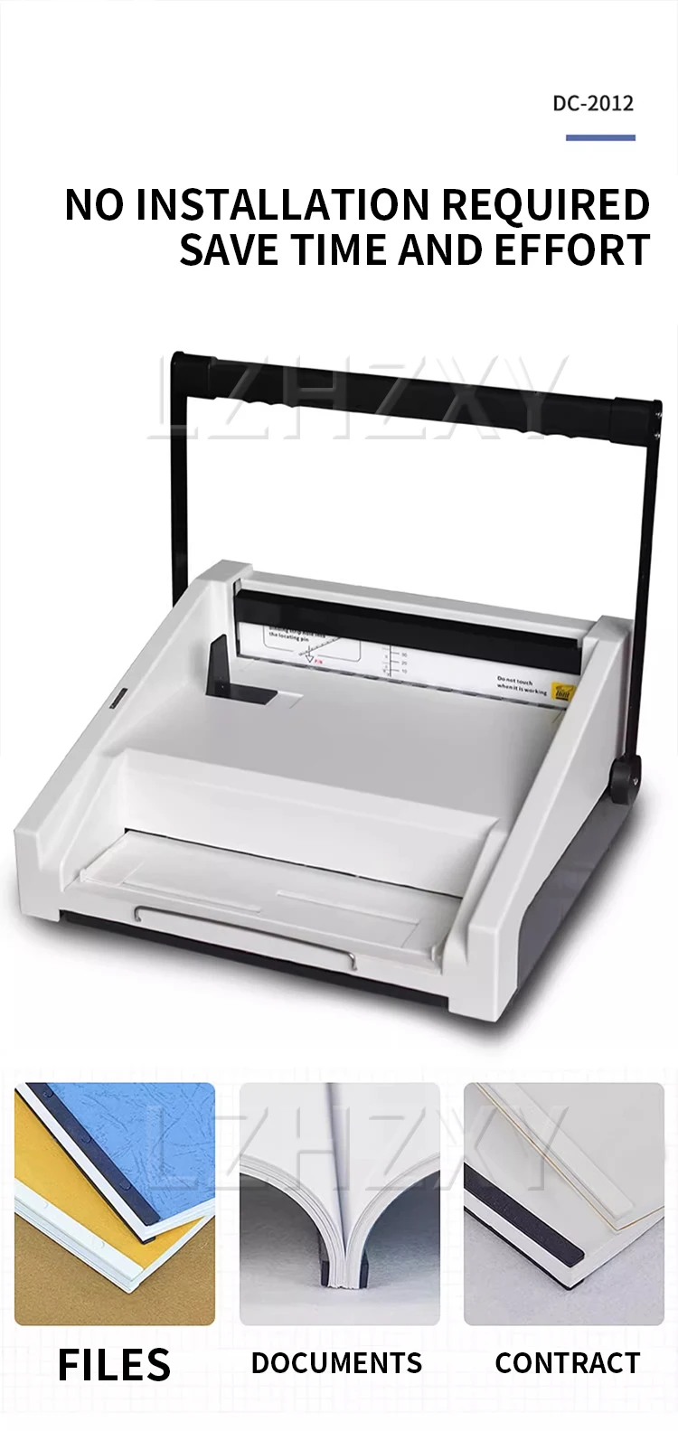 Description Picture 6 of itemDC-2012 12-tooth hole punching and binding machine, binding strip, clamping strip, bidding document, bill punching