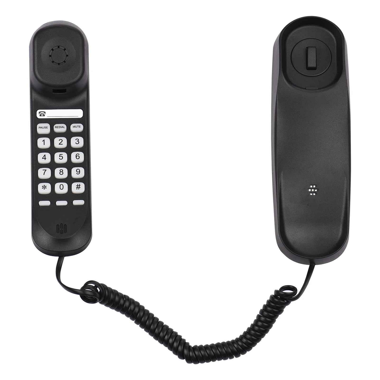 Compact Wall-Mountable Corded Landline Phone with Mute, Pause, and Redial Functions for Home, Hotel, or Office