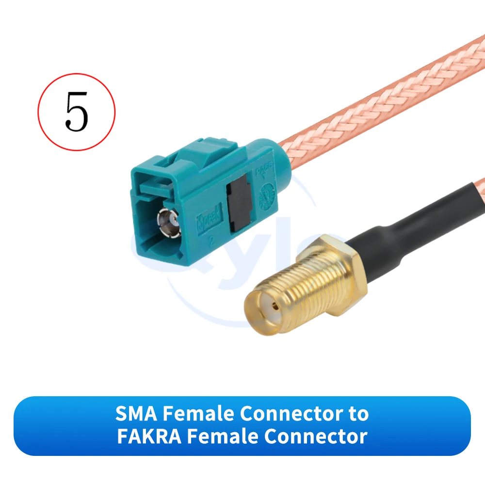 SMA auf FAKRA Stecker-Buchse-Adapterkabel RG142 Versilbertes Doppelt Abgeschirmtes HF-Kabel SMA auf FAKRA (1 Stück) – Detail 7