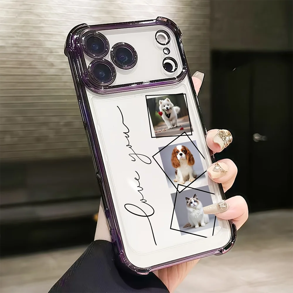 DIY Customized Electroplated Shockproof Clear Back Phone Case