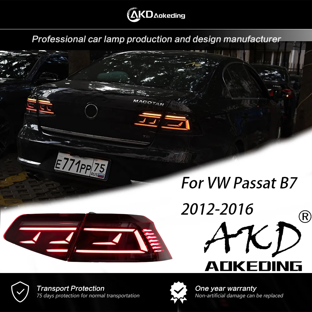 

Задний фонарь AKD для VW Passat B7, задние фонари 2012-2016 Magotan, задний фонарь B8.5, дизайн DRL, динамический сигнал, тормоз, автомобильные аксессуары