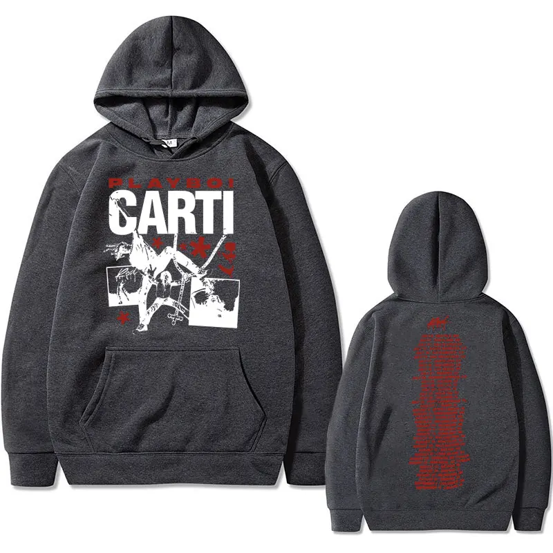 Rapper Playboi Carti Whole Lotta Red Graphic Hoodie Men Women Hip Hop Oversized Sweatshirt Man Vintage Streetwear Men's Clothing