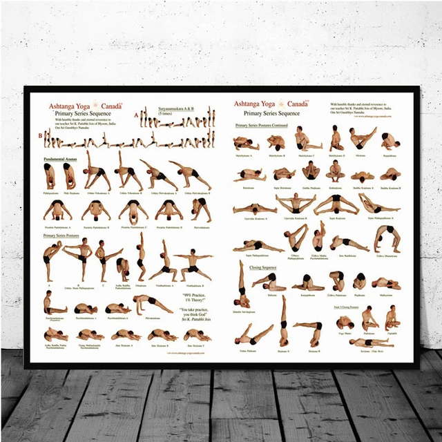 Home Exercise Gym Yoga Ashtanga Chart Pose Health Poster Wall Art Canvas  Painting Yoga Print Living Room Home Wall Decor – the best products in the  Joom Geek online store