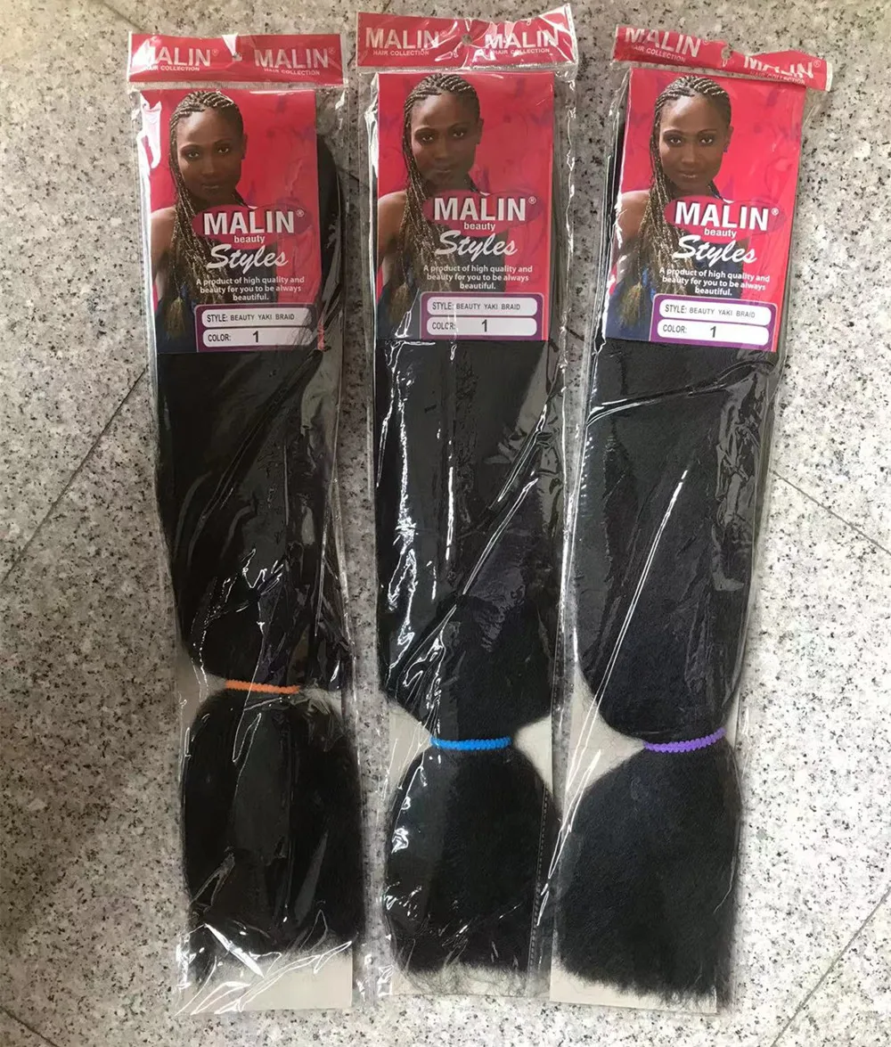 48inch 80g Jumbo Black Kanekalon Braiding Hair Extensions Synthetic Fiber for Twist Wholesale Sale 5
