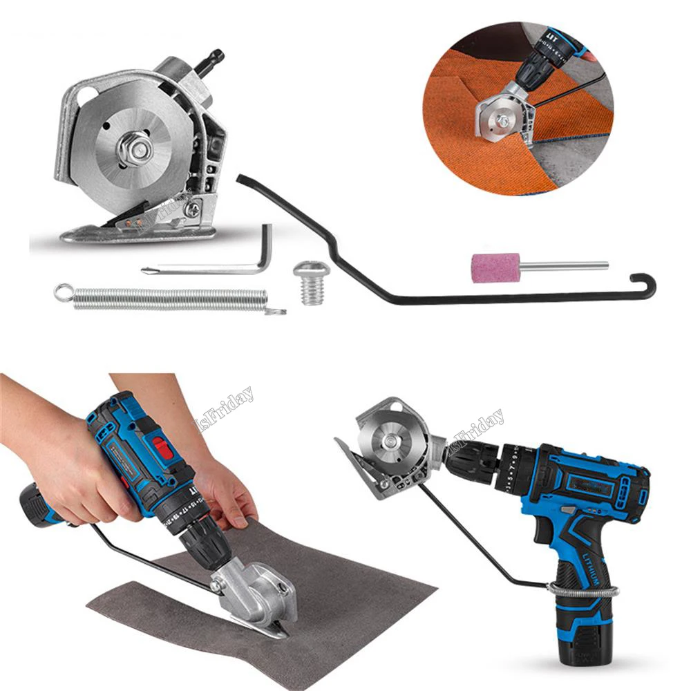 Electric Drill To Cloth Scissors Hand-Held Leather Cloth Cutting Machine Blade Clothing Carpet Fabric Cutter Electric Scissors 5