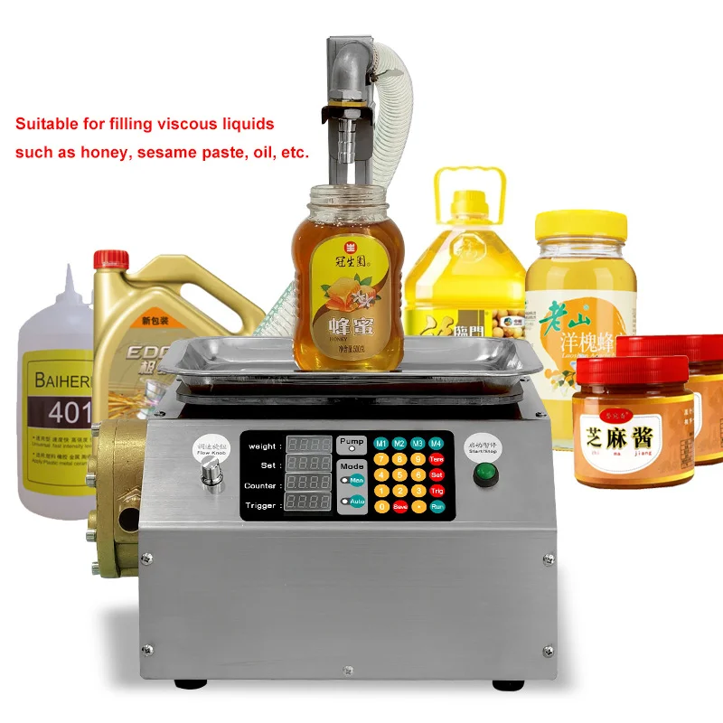 

EXUAN 110V/220V Viscous Paste Creamed Honey Filling Machine Commercial Automatic Weighing Honey Filling Machines 15L/ Min