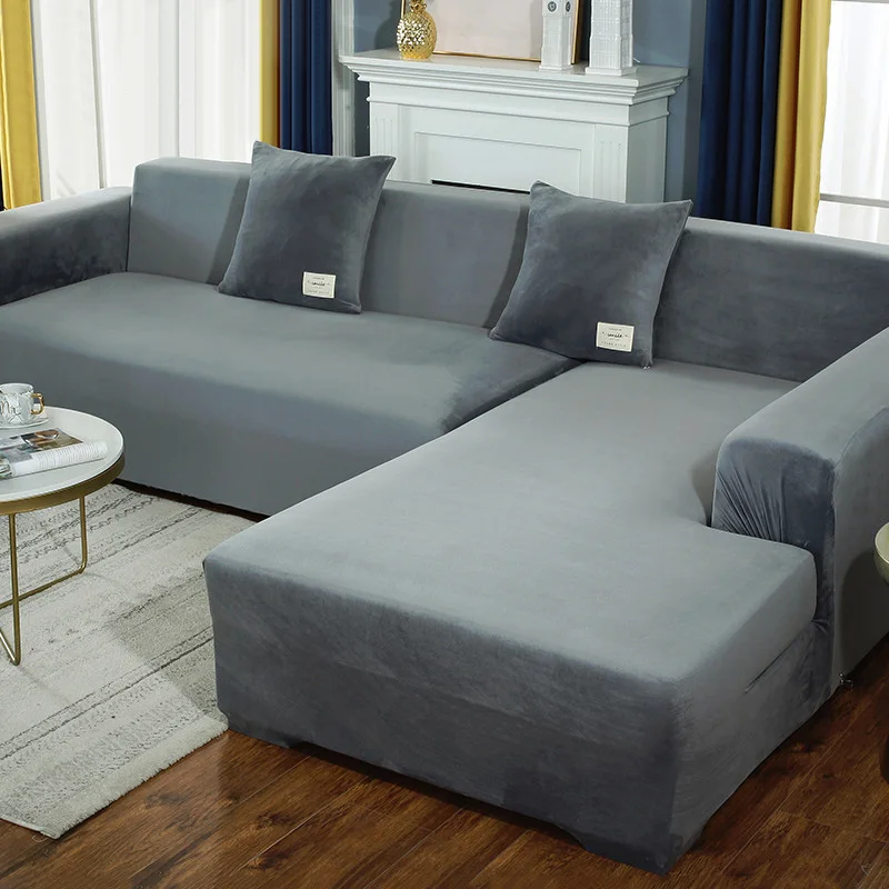 Thicken Plush Sofa Covers L Shape Corner Sofa Covers for Living Room