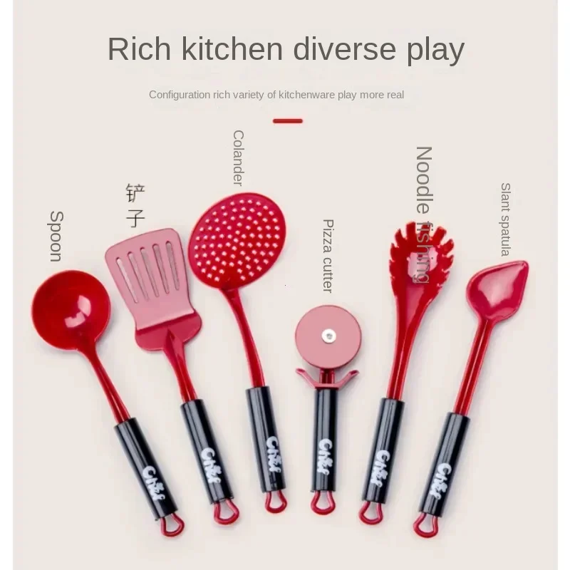 Set For Kids Girl Cooking Kitchen Toys Baby Cutting Fruit Cooking Kitchen Utensils Children's Simulation Education Pretend Play 6