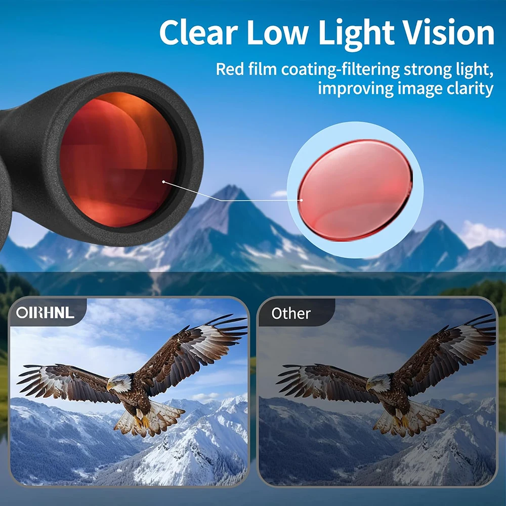 12x50 HD Binoculars for Adults High Powered Large View Binoculars with Clear Vision IPX7 Waterproof Telescope for Hunting Travel 4