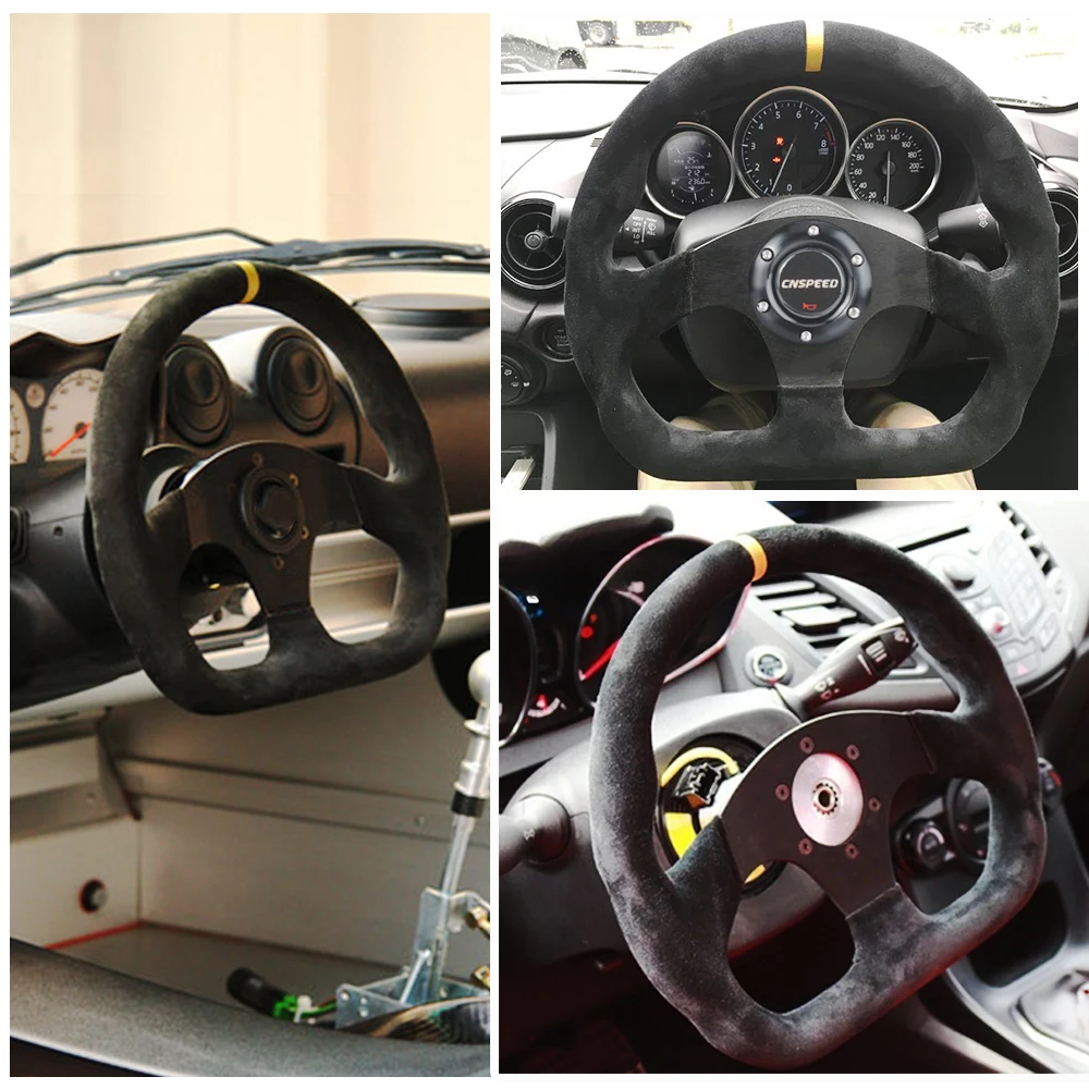 13 Inch 320mm Steering Wheel Flat Drift 6 Bolt For Jdm Sport Racing D