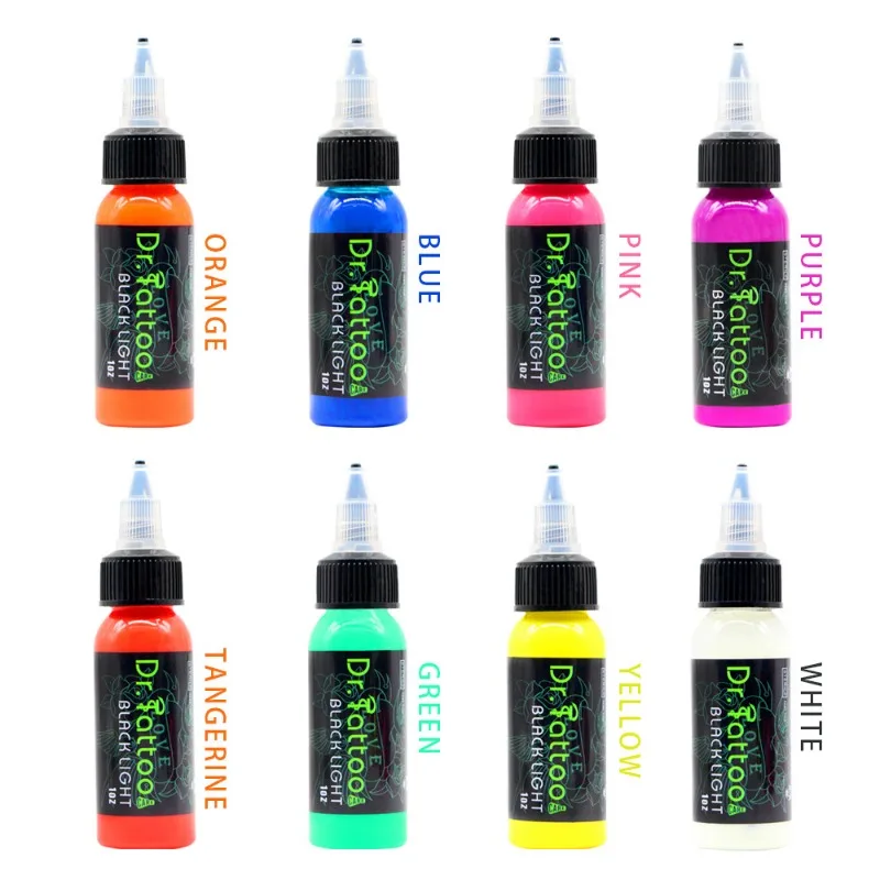 15ml High Quality Professional Fluorescent Tattoo Ink Permanent Body Coloring Easy Fluorescent Pigment Tattoo Coloring Tools New