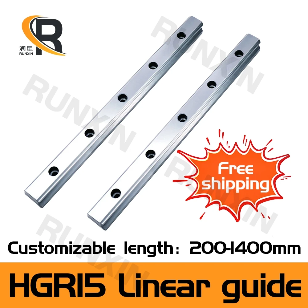 RXTNC free shipping 2pc HGR15  L200-1400mm Square Linear Guide Rail for HIWIN Slide Block Carriages CNC Engraving
