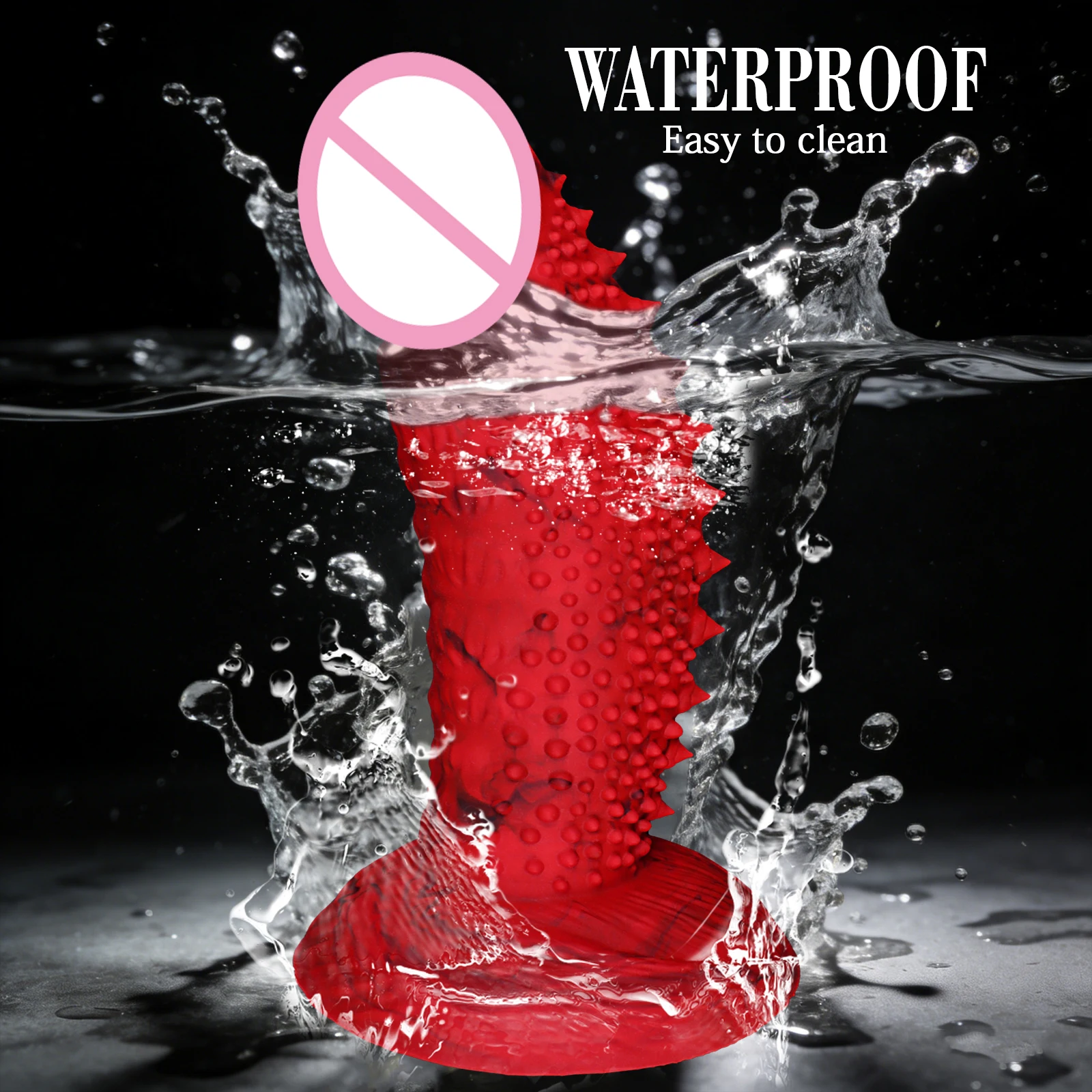 Dildo in silicone rosso con punte e ventosa gioco anale_voghion.com