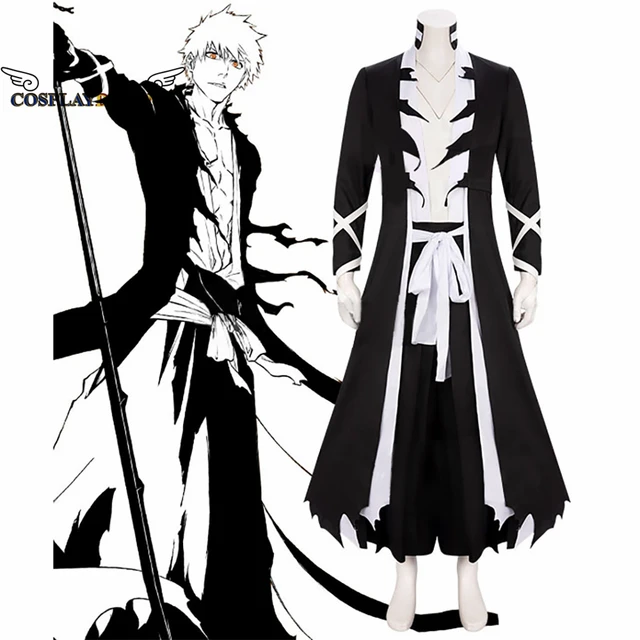 Bleach: Thousand-year Blood War Arc Ichigo Kurosaki Cosplay Costume Wig  Shinigami Attire Black Kimono Fullbring Uniform Props - Cosplay Costumes -  AliExpress