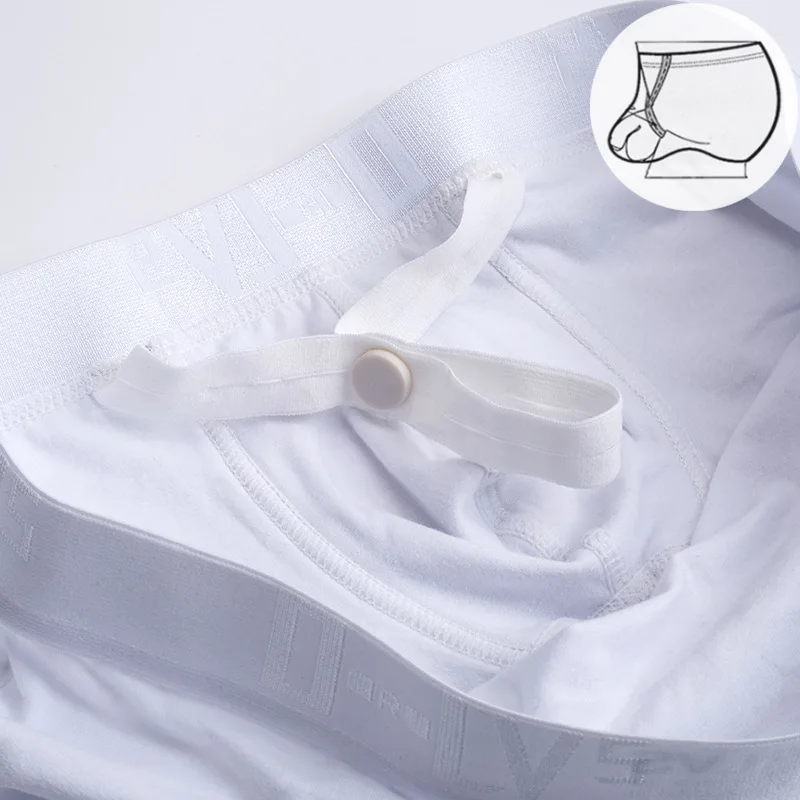 Autumn and Winter Men Briefs Crotch Ring Chastity Simple Youth Lifting Ring Combed Cotton Enhancing Low Waist Boxer Beach Shorts