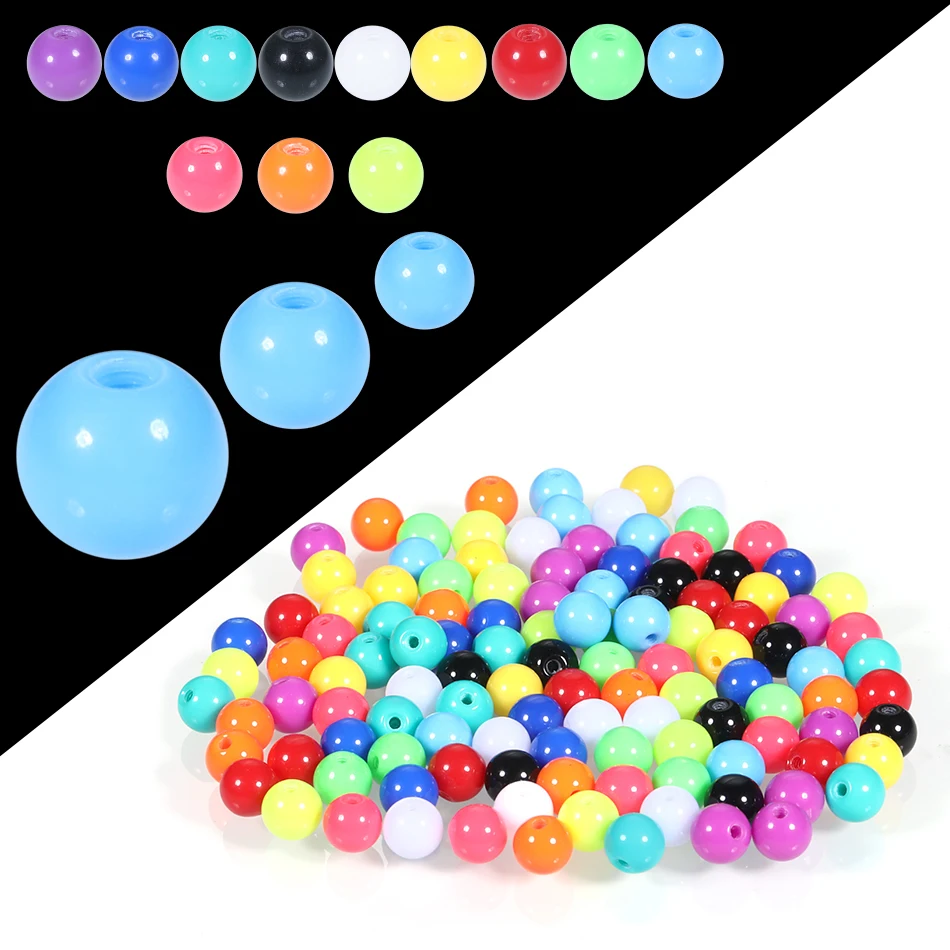 Piercing Jewelry Colorful Luminous Acrylic Replacement Ball Tongue Barbell Lip Ring Ear Belly Eyebrow Piercing Balls 3mm 5mm 6mm