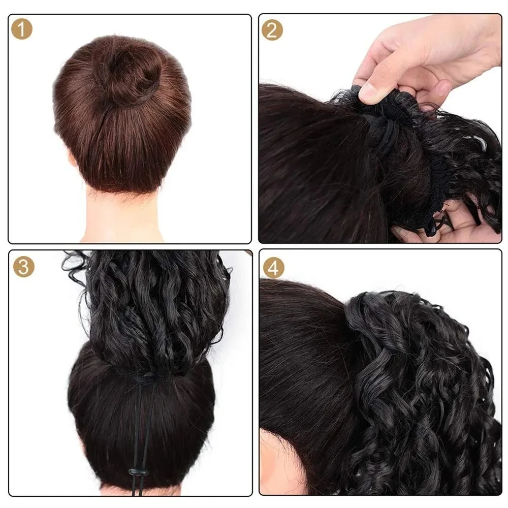 Drawstring Kinky Curly Ponytail With Brazilian Clips Human Hair Remy Indian Hair Extensions Pony Tail For Black Women human hair extensions