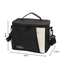 Insulated Portable Lunch Bag with Storage Compartment - Durable and Stylish (Black dinner roll)