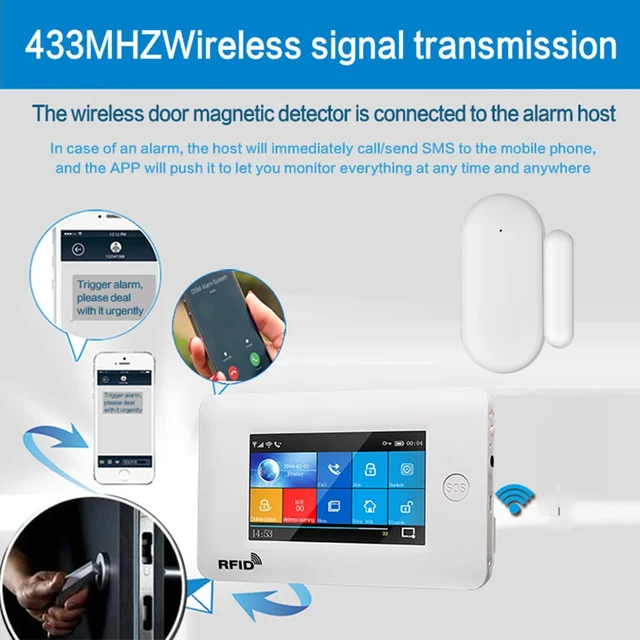 ALARMEST  Window Door Sensor for All 433mhz Wireless Home Alarm Security Smart Gap Sensor to Detect Open Door 5