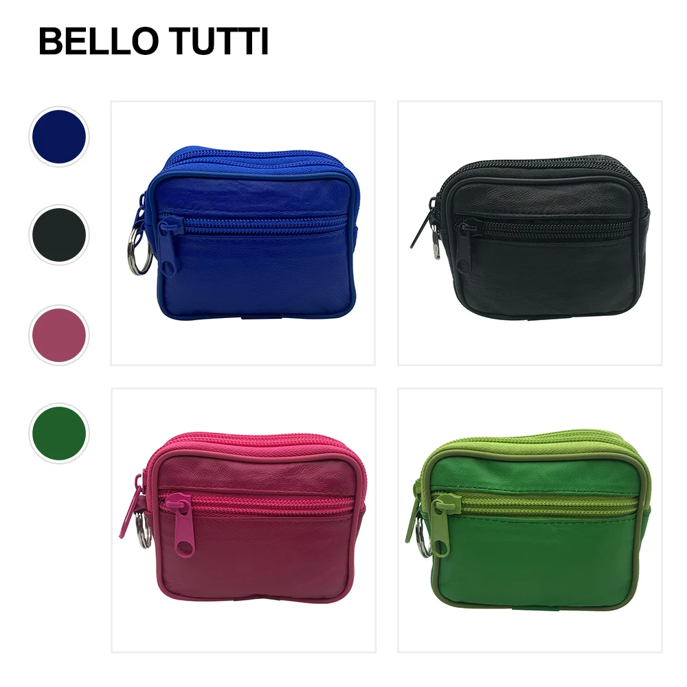 

Кошелек из овечьей кожи для мужчин и женщин, на молнии