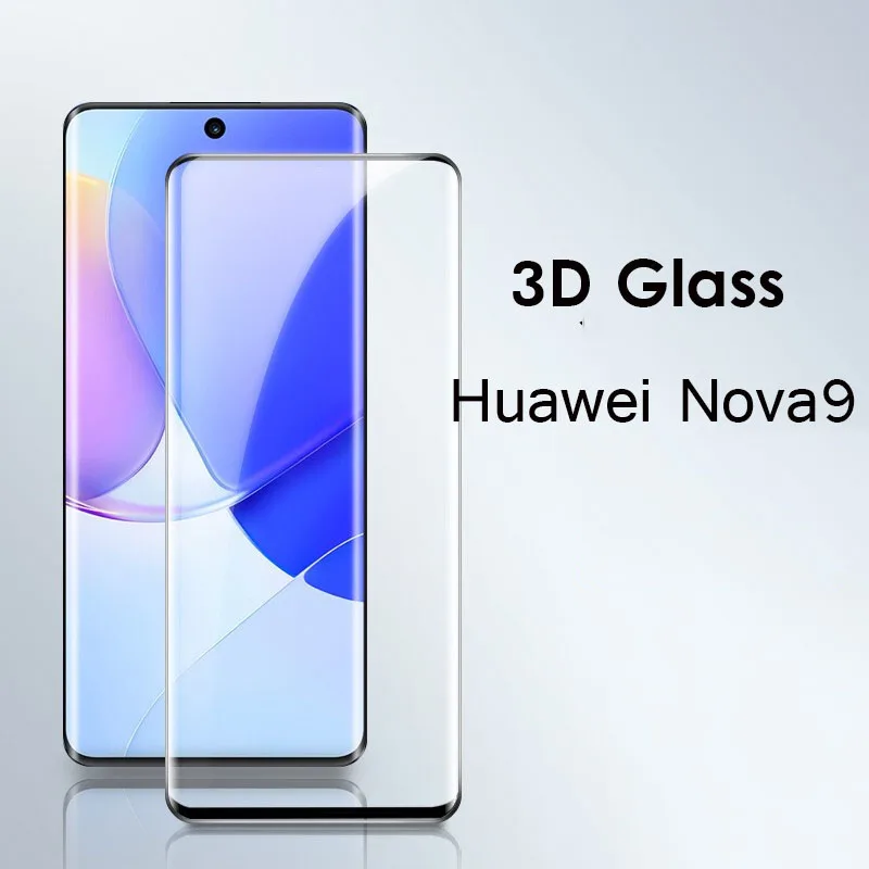 3D Curved Edge Full Cover Tempered Glass for Huawei Nova 9 8 Nova9 ...