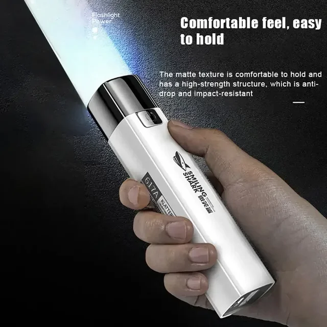 2 IN 1 400LM Mini Torch Power Bank Ultra Bright Tactical LED Flashlight Outdoor Lighting 3 Modes With USB Charging Cable